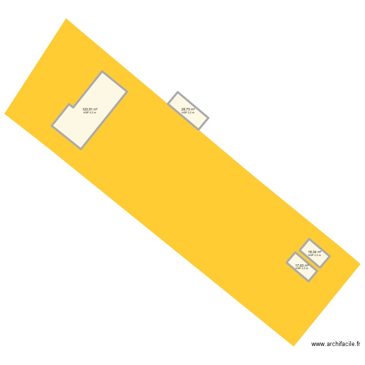 POUZAY. Plan de 4 pièces et 189 m2