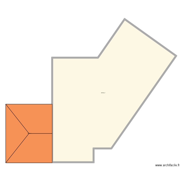 Maison. Plan de 2 pièces et 371 m2