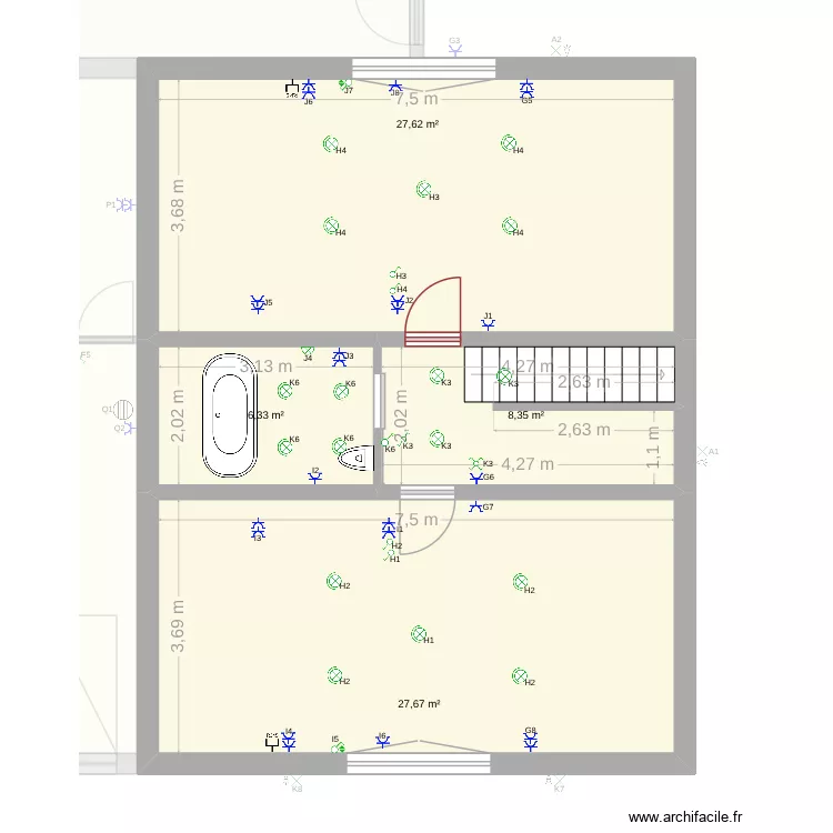LLN - &eacute;lectricit&eacute;. Plan de 