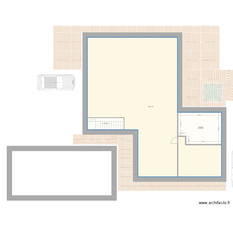 étage agrandissement. Plan de 7 pièces et 321 m2