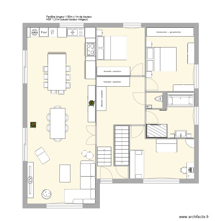 Maison Pfaffenheim plan modifié 3. Plan de 9 pièces et 115 m2
