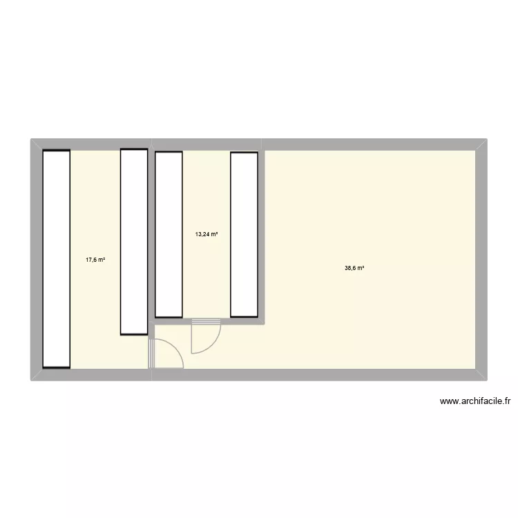 cave champi rdc. Plan de 3  et 69 m²