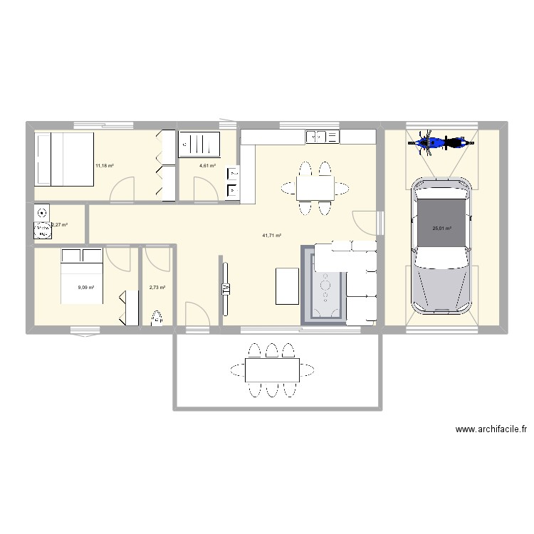 Construction 2. Plan de 7 pièces et 97 m2