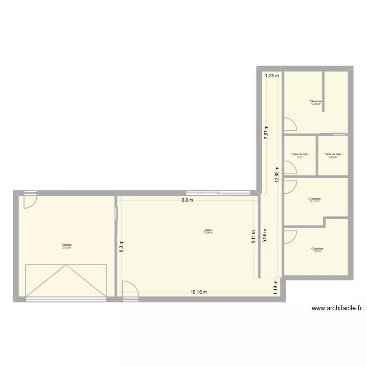 PROJET 2K27. Plan de 7  et 161 m²