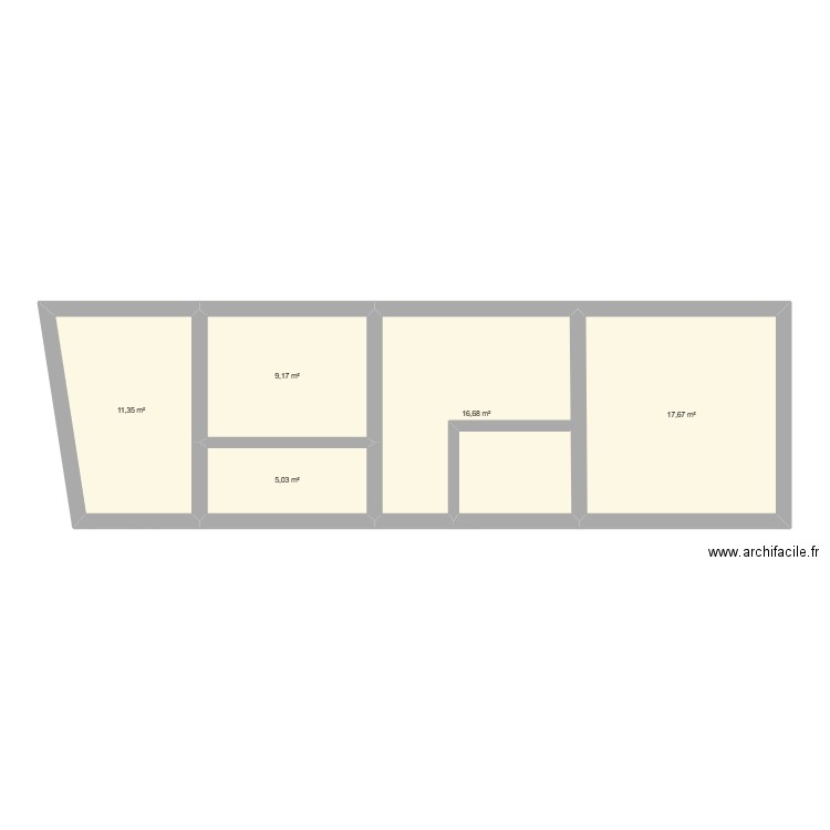 SIMON/RAF/2°. Plan de 5 pièces et 60 m2