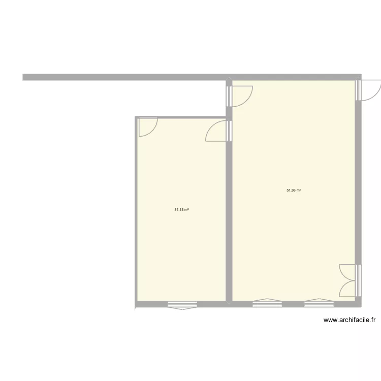 Salle Bidault RJ45. Plan de 2  et 83 m²