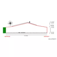 Facade OUEST                 chalet 67