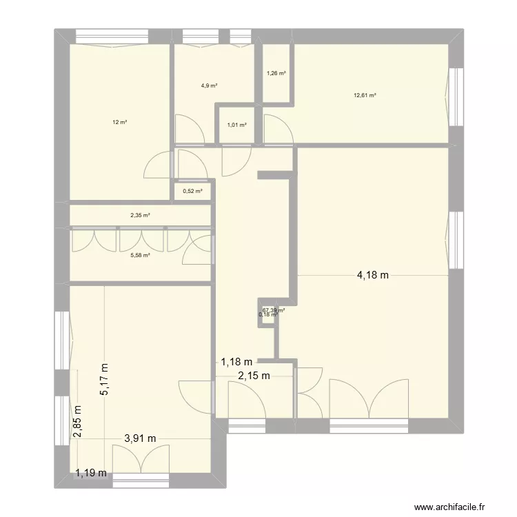 Maison Pap&eacute; surface plancher E1. Plan de 