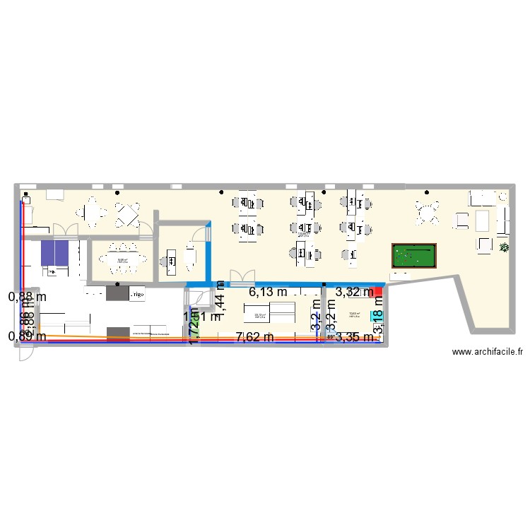 Labo bersol CAB. Plan de 5 pièces et 178 m2