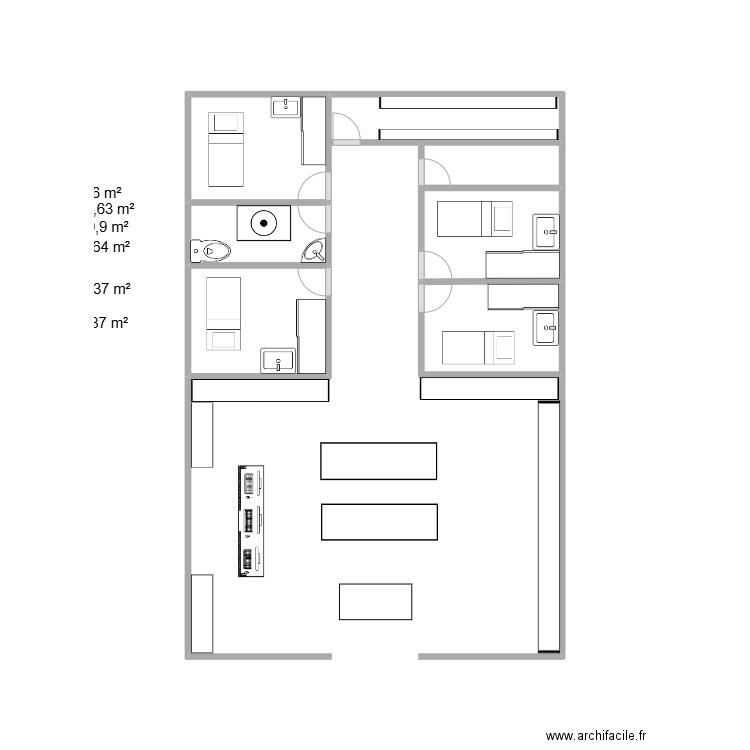 yves rocher plan. Plan de 6 pièces et 8 m2