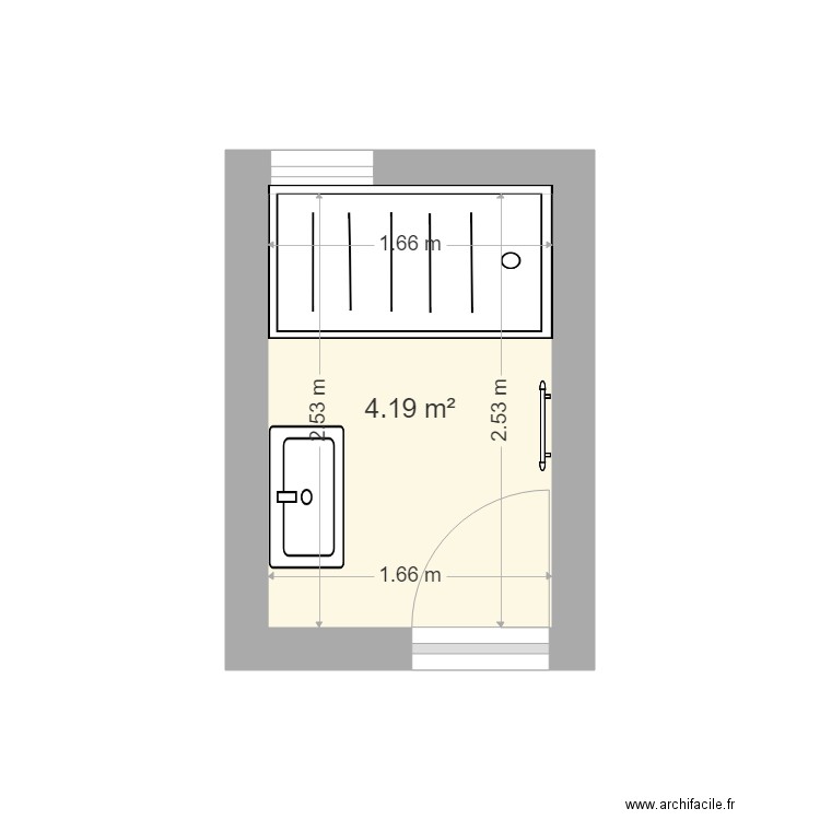 lavigne. Plan de 1 pièce et 4 m2