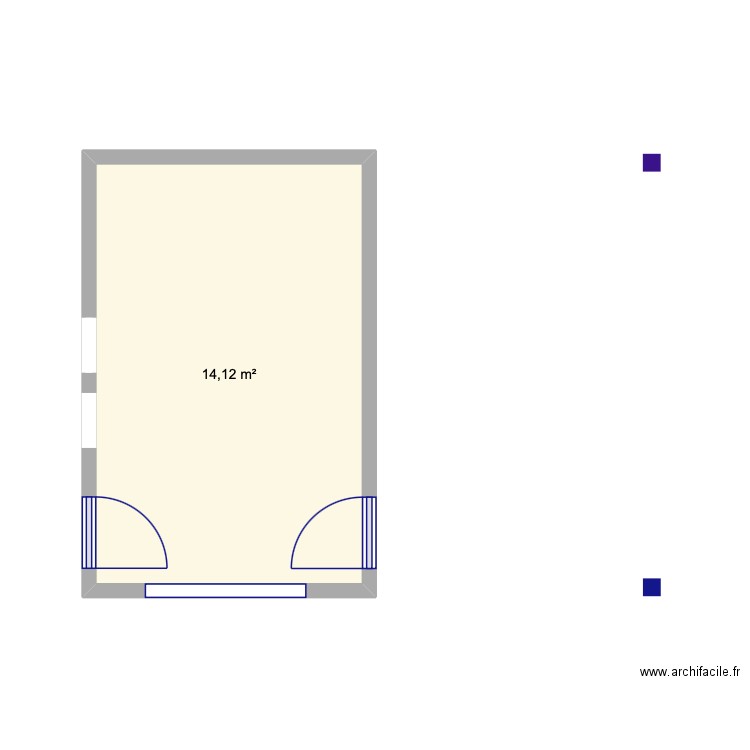 plan N°2. Plan de 1 pièce et 14 m2