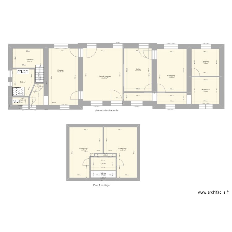 pavillon ex plumat révonation. Plan de 16 pièces et 151 m2