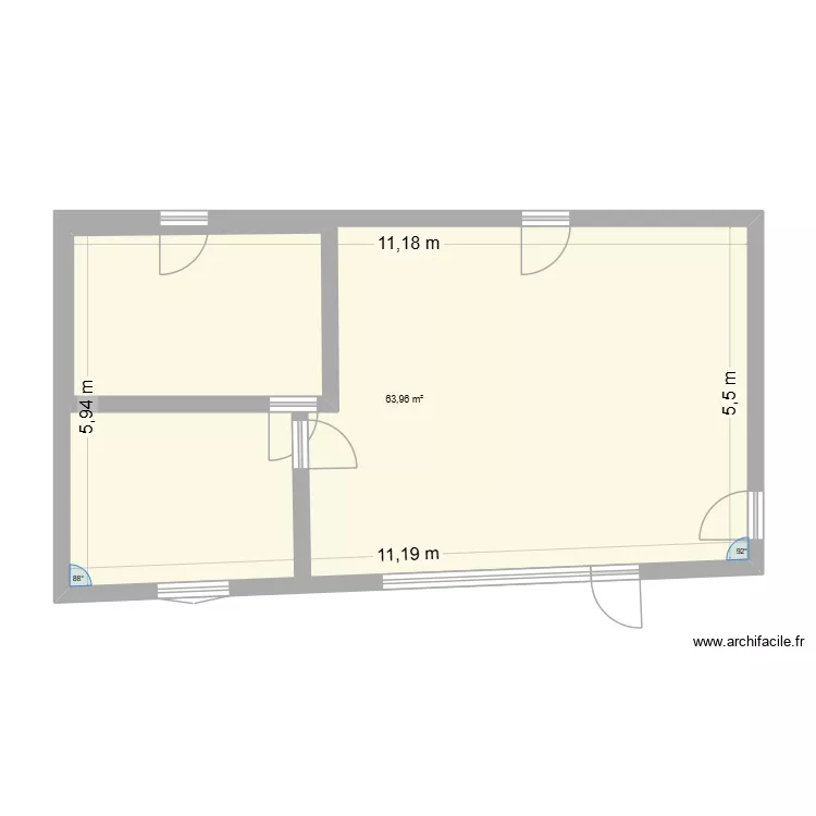 PLAN 2. Plan de 1  et 64 m²