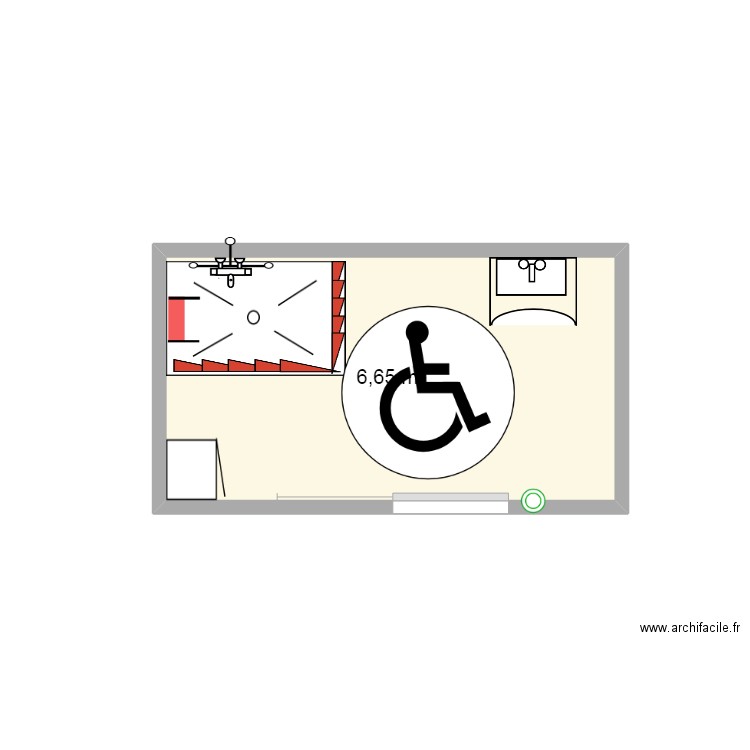 plan KP. Plan de 1 pièce et 7 m2