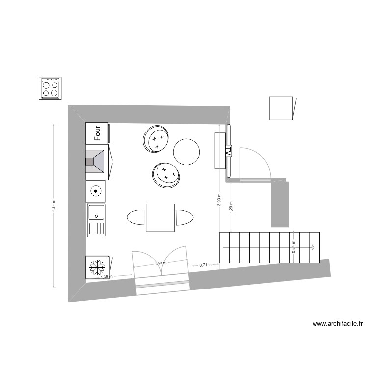 cuisine sejour appt 4. Plan de 0 pièce et 0 m2
