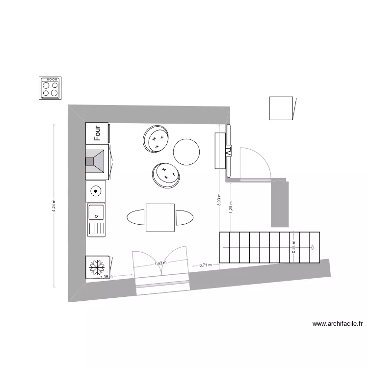 cuisine sejour appt 4. Plan de 