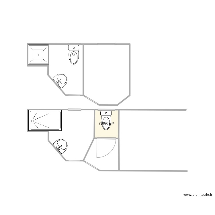 Plan Guy. Plan de 1 pièce et 1 m2