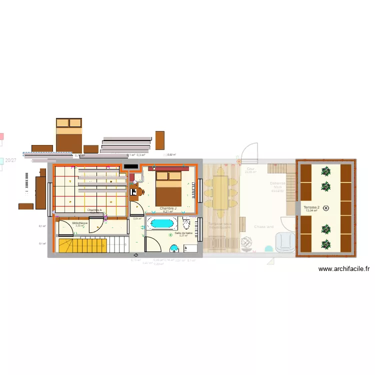 Plan de travaux chambre A. Plan de 