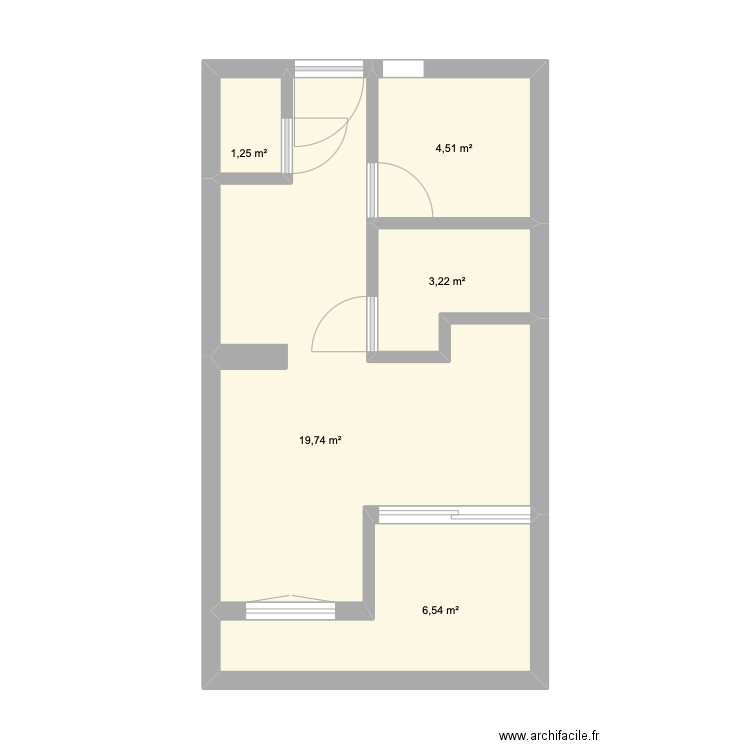 Lacanau sans cote. Plan de 5 pièces et 35 m2