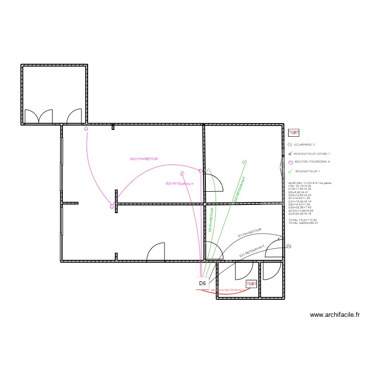 ECLAIRAGE DEPENDENCE 6. Plan de 0 pièce et 0 m2