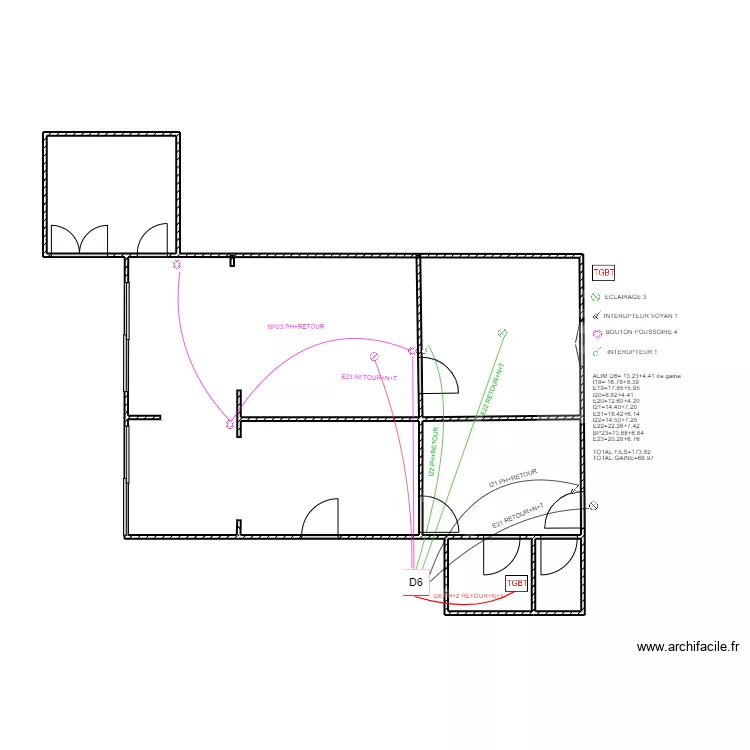 ECLAIRAGE DEPENDENCE 6. Plan de 