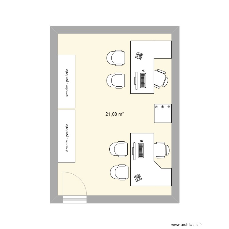 vinted par 3. Plan de 1 pièce et 21 m2