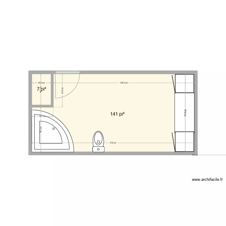 SDB Stéphanie 26 mai 2026. Plan de 2 et 14 m² SDB Stéphanie 26 mai 2026. Plan de 2 et 14 m²