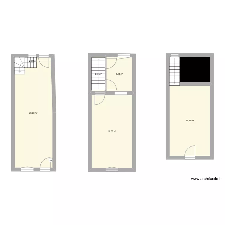 Quint. Plan de 6  et 75 m²