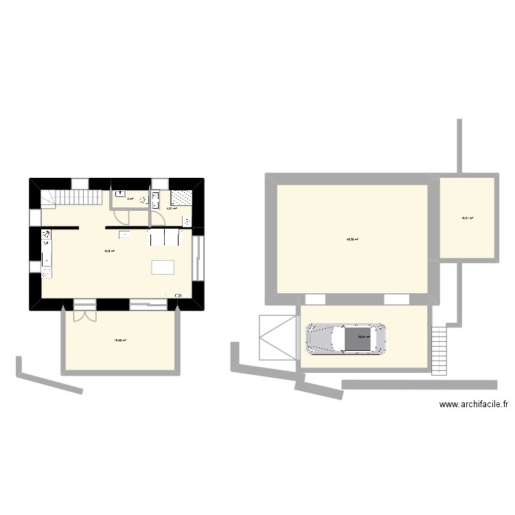 Maison 1er etage. Plan de 7 pièces et 152 m2