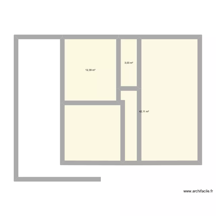 Etage. Plan de 3 et 58 m² Etage. Plan de 3 et 58 m²
