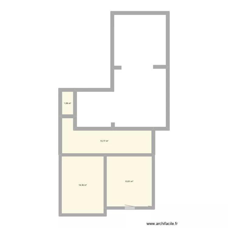 Plan RDC BLR 2026. Plan de 4  et 43 m²