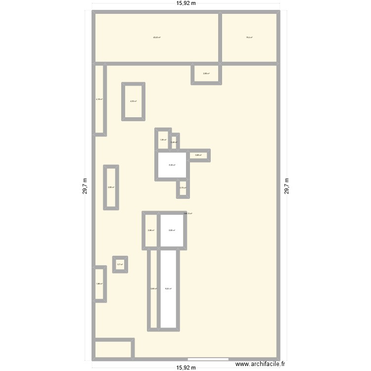 atelier. Plan de 18 pièces et 478 m2