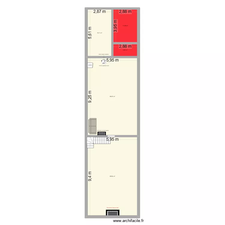 HUNSINGER. Plan de 5  et 143 m²