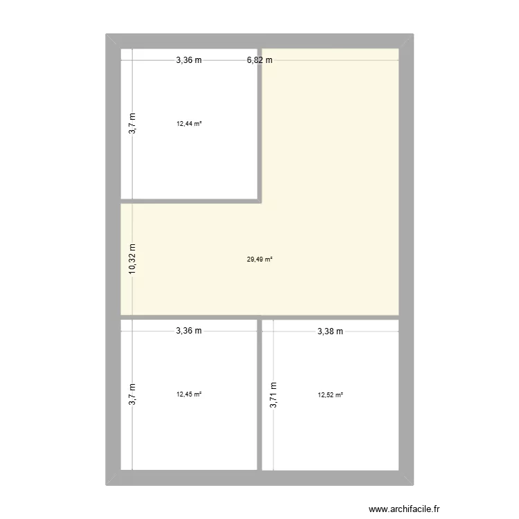 Projet maison R+1. Plan de 4 pièces et 108 m²