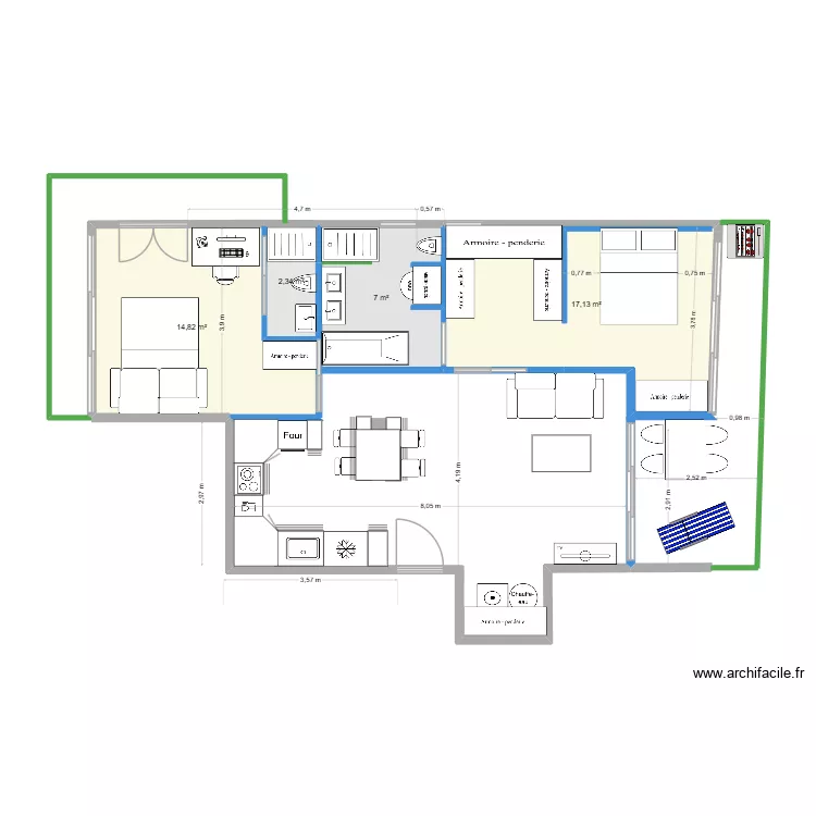 CANNES  2 - VERSION 2. Plan de 4  et 41 m²
