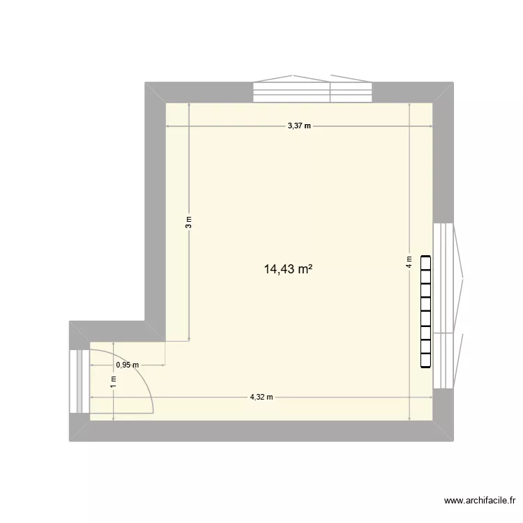 CHAMBRE. Plan de 1 Pièce et 14 m² CHAMBRE. Plan de 1 Pièce et 14 m²