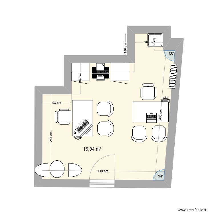 140 LECOURBE. Plan de 1 pièce et 17 m2