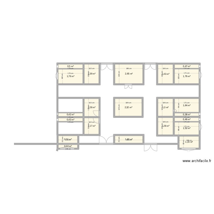 kemokho . Plan de 22 pièces et 25 m2