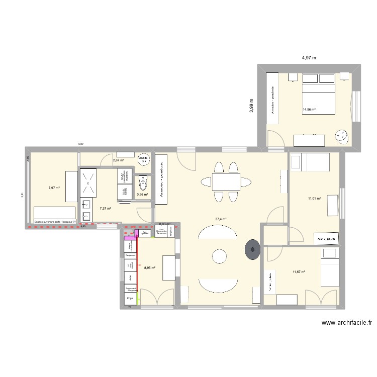 21/04 ESSAI NORD essai 2. Plan de 10 pièces et 103 m2