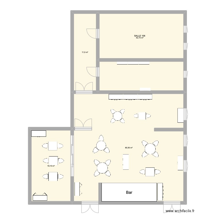 plan restaurant le 1. Plan de 0 pièce et 0 m2