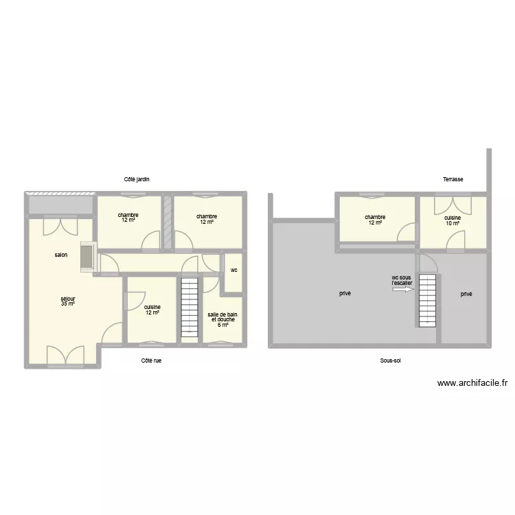 87G6457. Plan de 14  et 85 m²