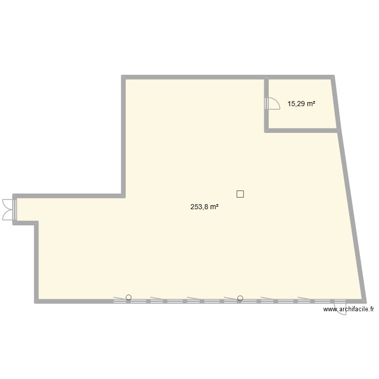 Cafet. Plan de 2 pièces et 269 m2