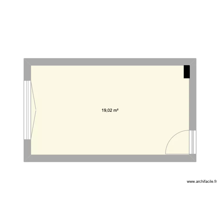 Titav's new room. Plan de 1 et 19 m² Titav's new room. Plan de 1 et 19 m²