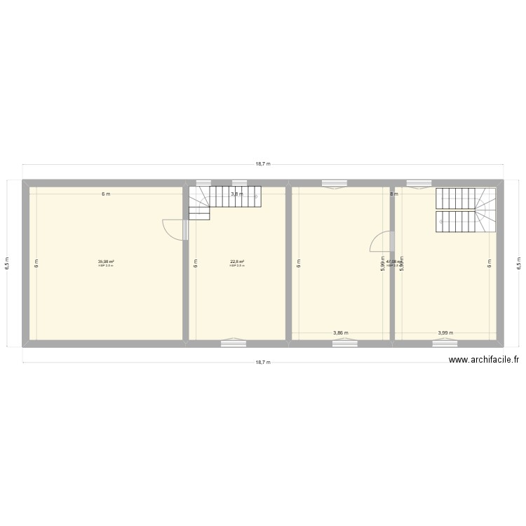 DANZE Etage. Plan de 3 pièces et 106 m2