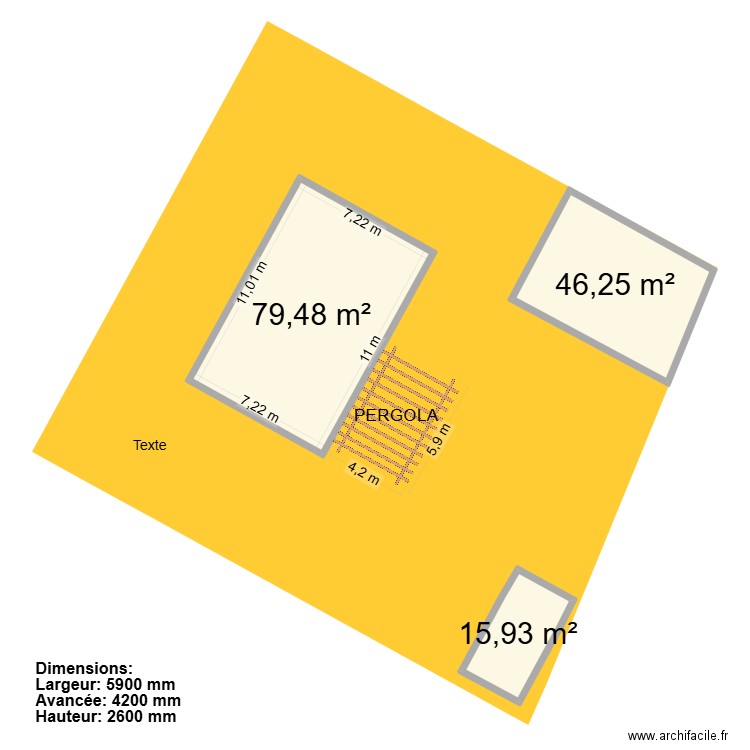 Plan de masse projet ref DEPARIS. Plan de 3 pièces et 142 m2