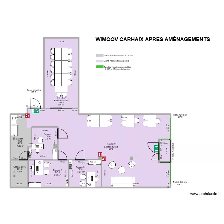 WIMOOV CARHAIX APRES AMENAGEMENTS. Plan de 