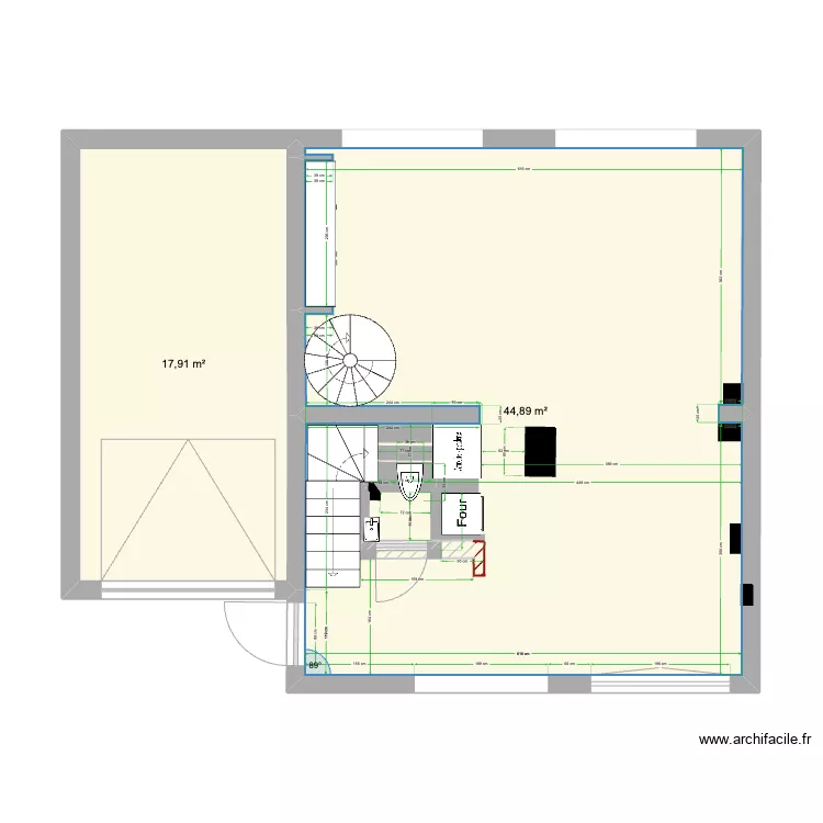 Magnolia RDC - Bloc technique. Plan de 