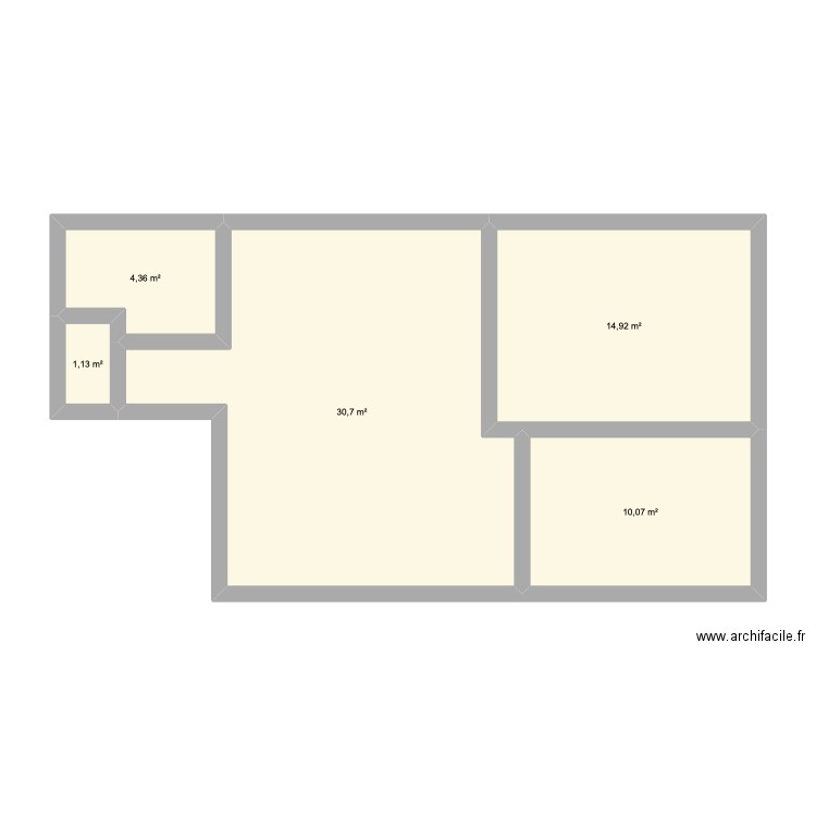 St Maur. Plan de 5 pièces et 61 m2
