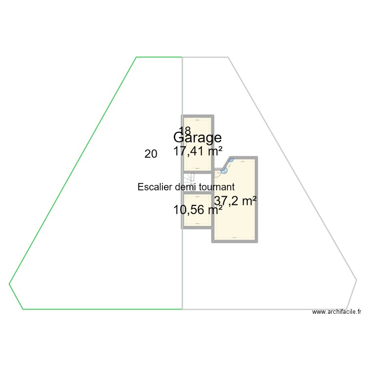 PLANV5. Plan de 3 pièces et 65 m2